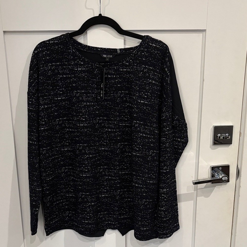 NIC+ZOE Textured Black and White Tunic